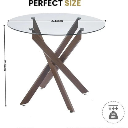 Round Tempered Glass Dining Table