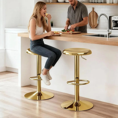 Adjustable Swivel Metal Bar Stools (Set of 2)
