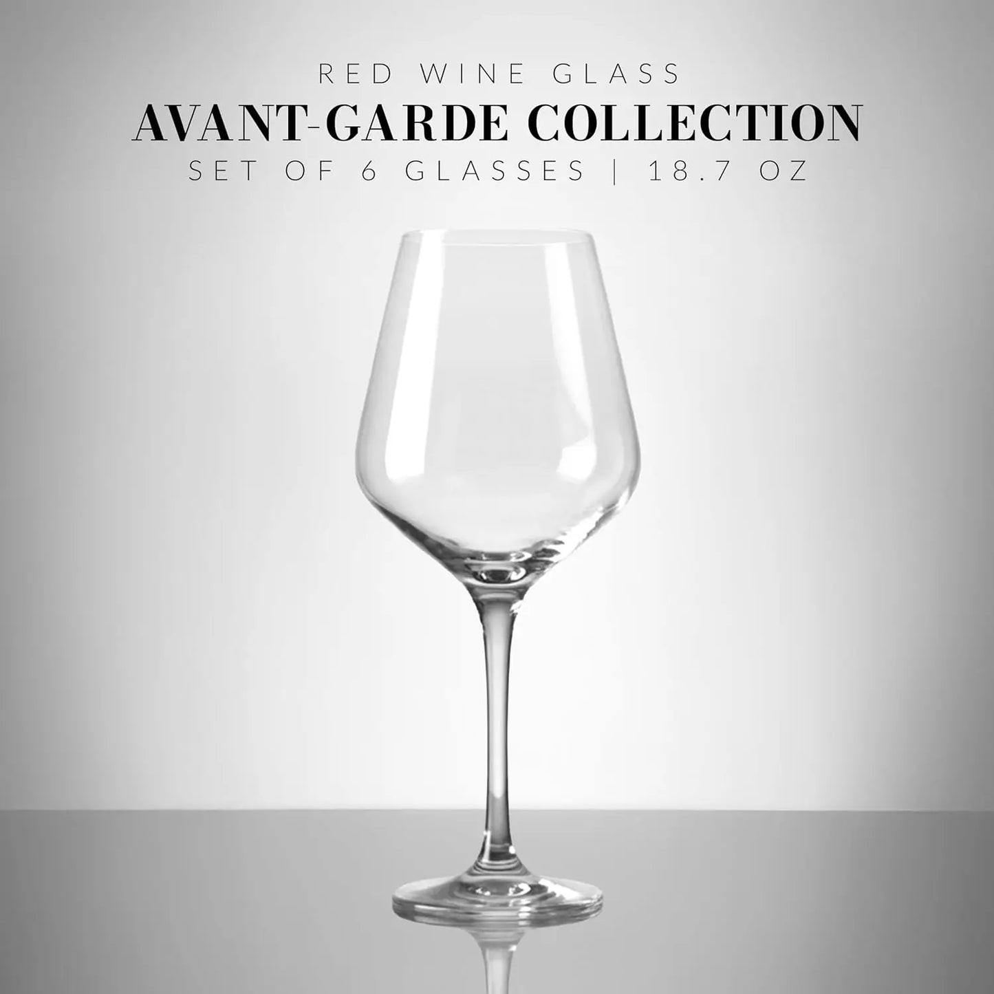 Crystal Red Wine Glasses with Long Stem (Set of 6)