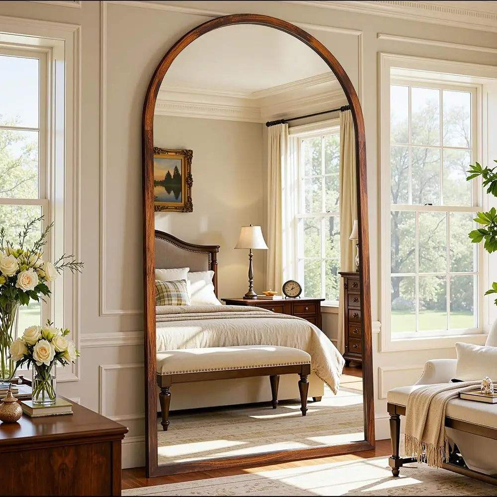 Oversized Full-Length Floor Mirror with Wood Frame