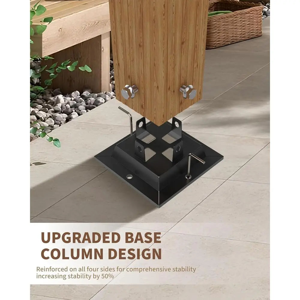 10'X13' Metal Pergola with Wood-Look Finish and Reinforced Frame