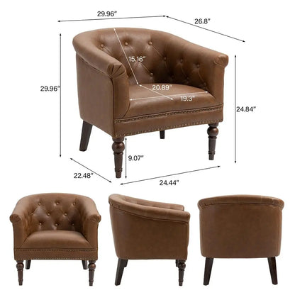 Barrel Accent Chair with Nailhead Trim