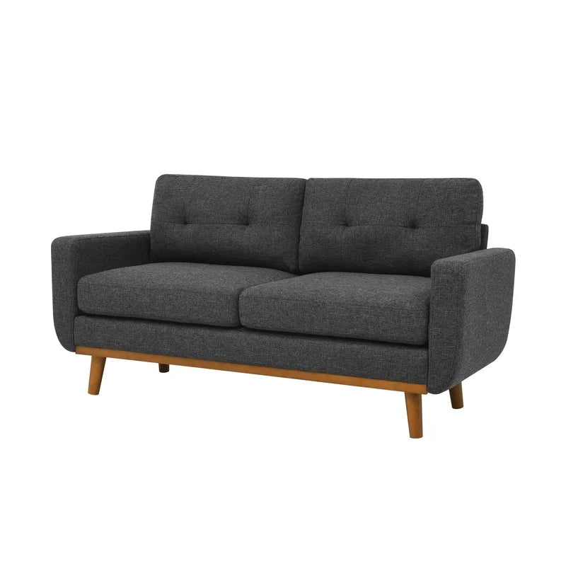 Mid-Century Tufted Upholstered Loveseat