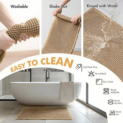 Waffle Weave Absorbent Non-Slip Bath Rug