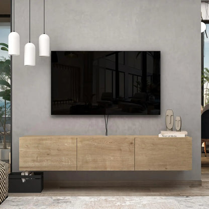 Floating TV Stand with Wall Mounted Storage