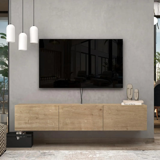 Floating TV Stand with Wall Mounted Storage