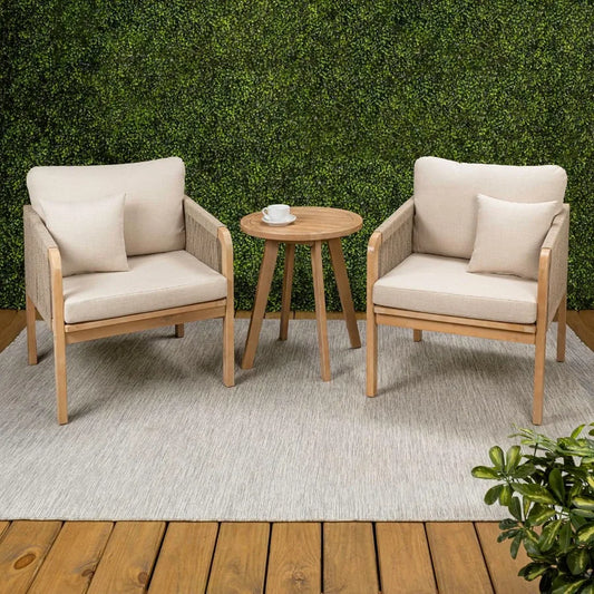 3-Piece Acacia Wood Outdoor Bistro Set