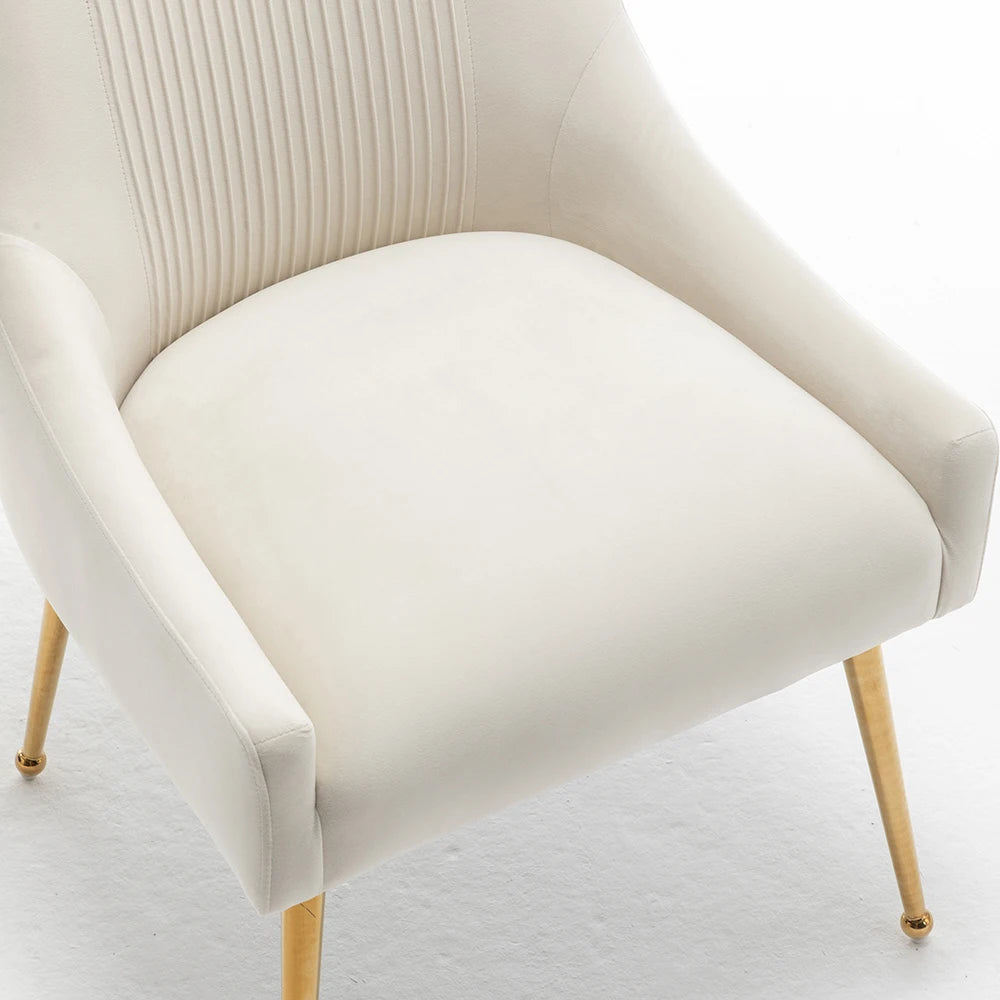 Upholstered Dining Chairs with Gold Metal Legs (Set of 6)