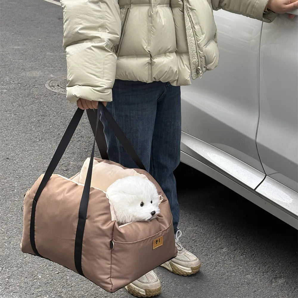 Cozy Travel Pet Car Seat With Safety Belt Design