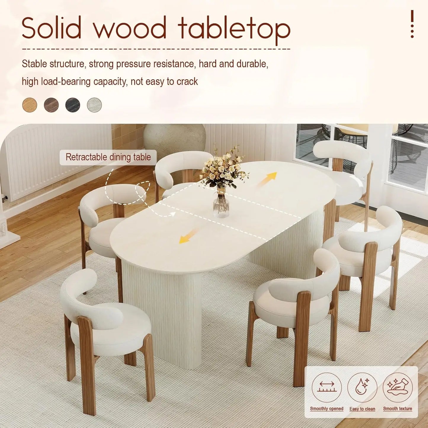 Expandable Dining Table with Flexible Seating Design
