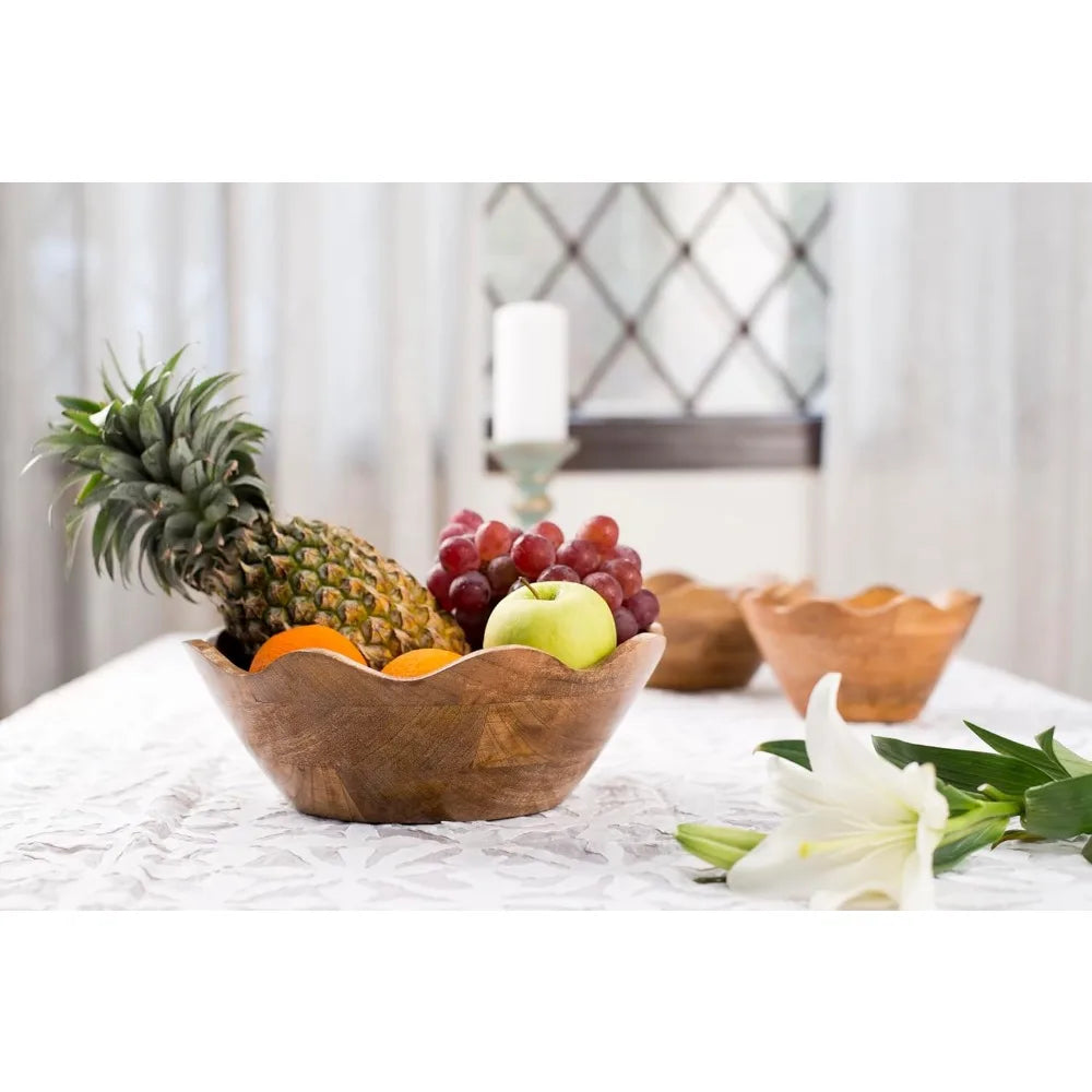 Mango Wood Bowl With Sculptural Edge