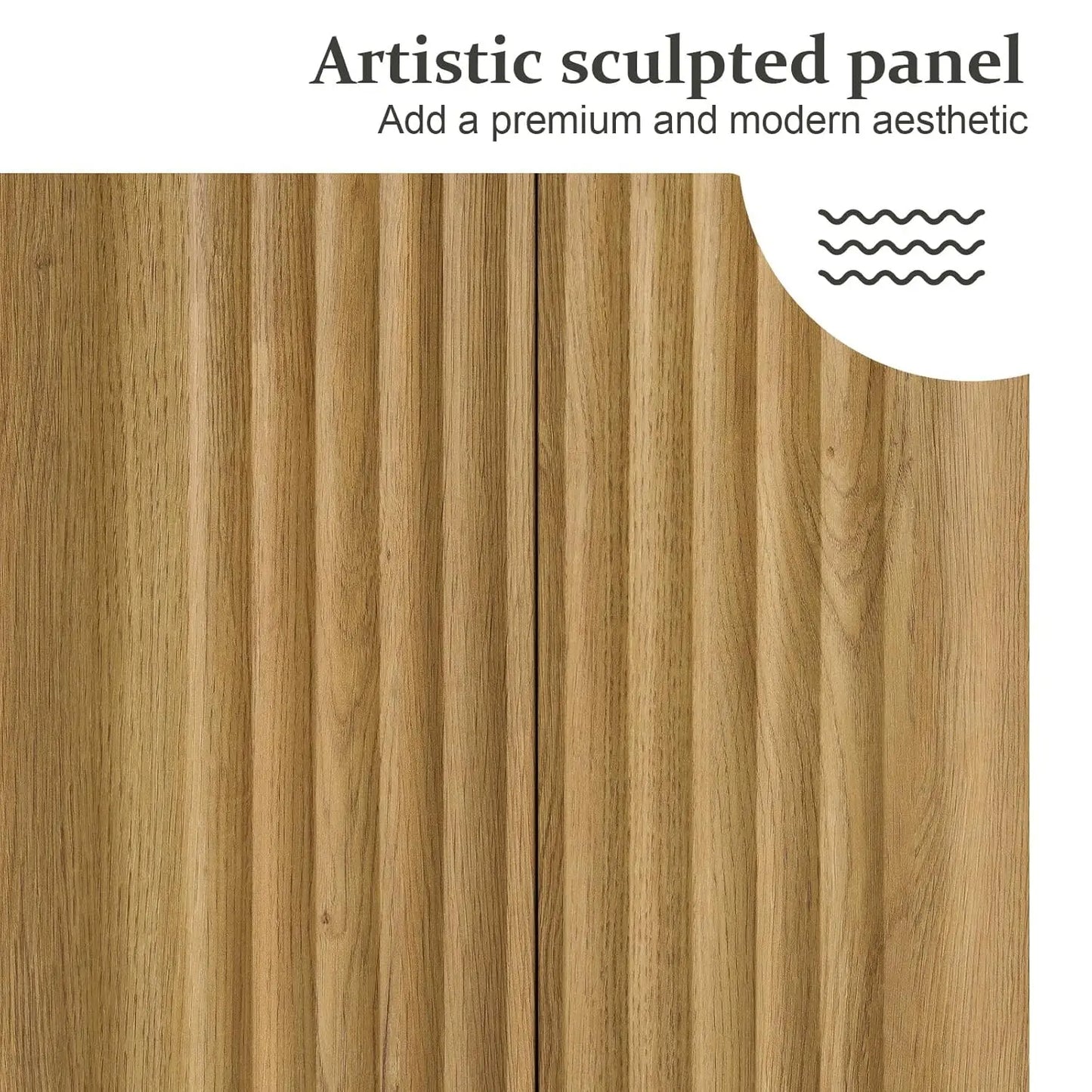 Modern Fluted Sideboard Storage Cabinet