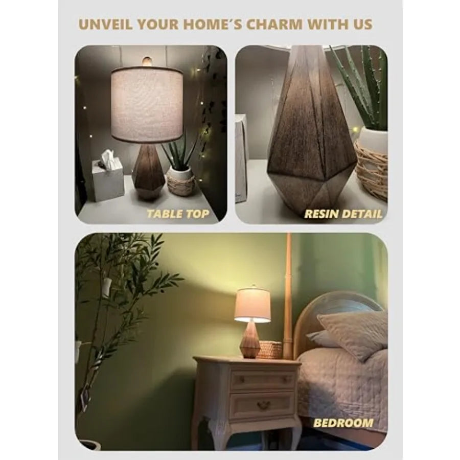 Retro Farmhouse Table Lamps, Set of Two