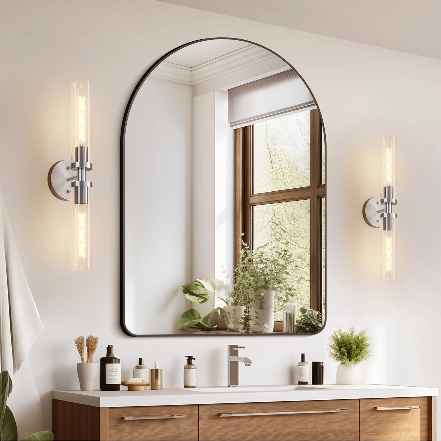 Modern Glass Wall Sconce Set