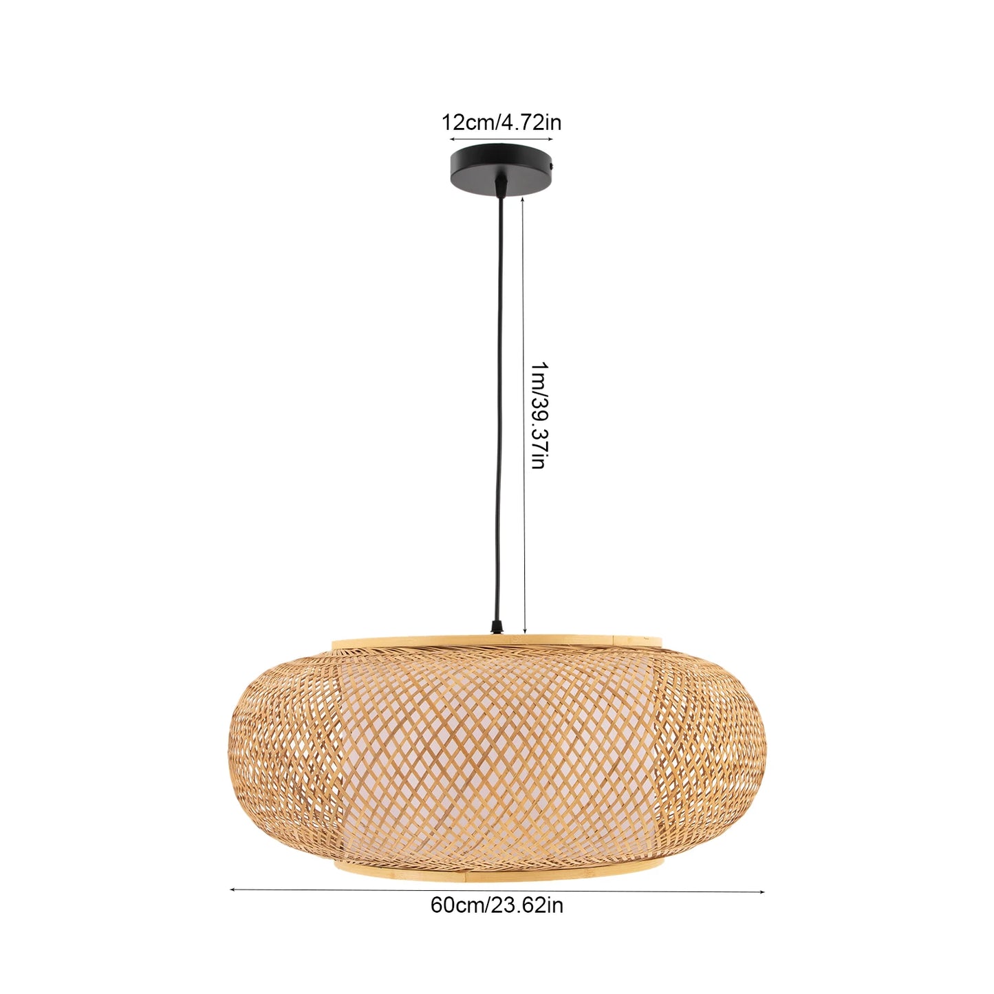 Sculptural Bamboo Pendant With Light-Filtering Weave
