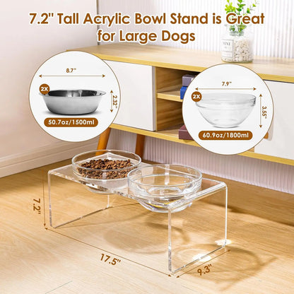 Acrylic Elevated Pet Feeder with Modern Clear Design