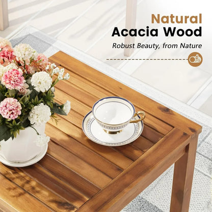 Acacia Wood Outdoor Bistro Conversation Set