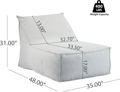 Outdoor Bean Bag Chair Set of 2 with Memory Foam