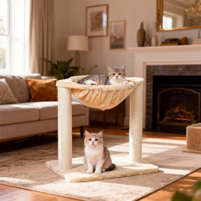Cat Tree Tower with Hammock and Scratching Post