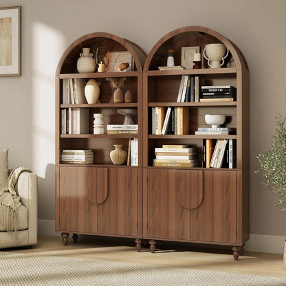 Arched Mid Century Storage Cabinet with Statement Doors