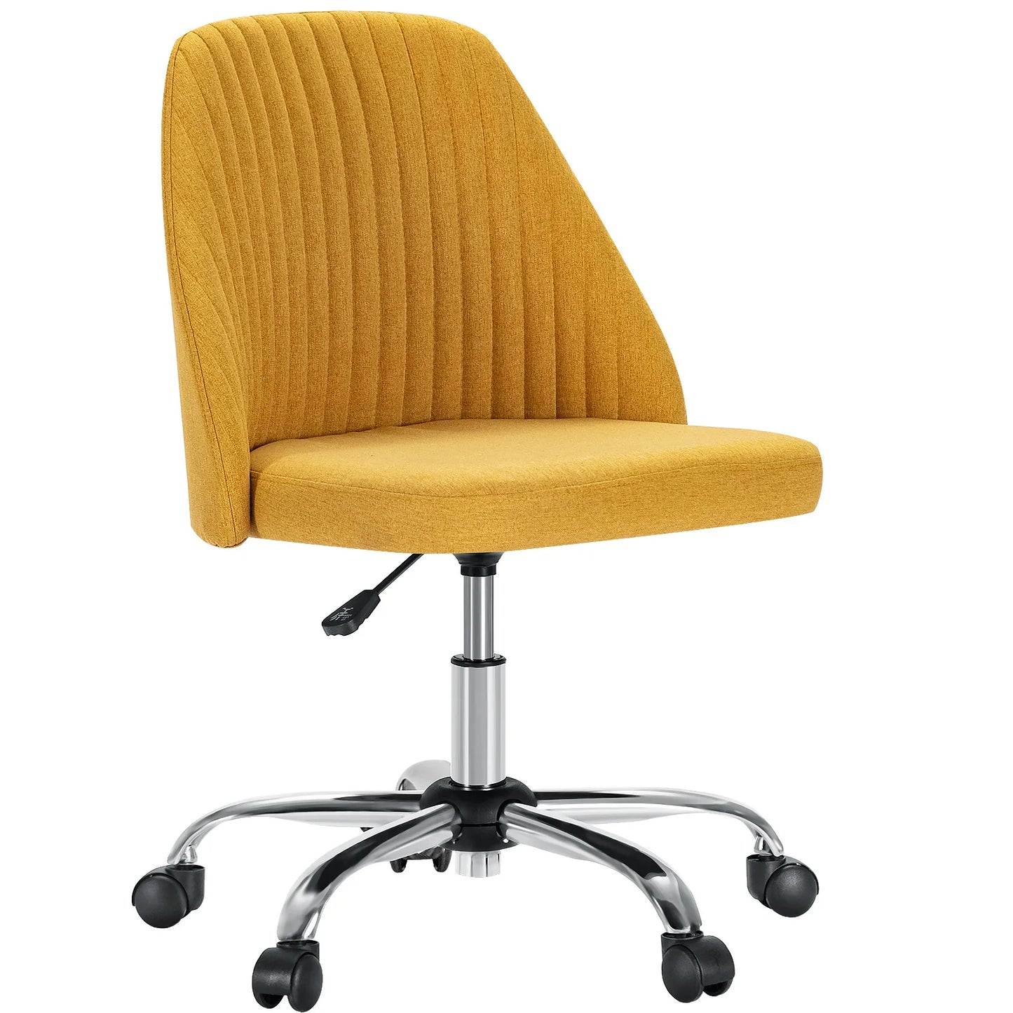 Armless Adjustable Swivel Fabric Desk Chair