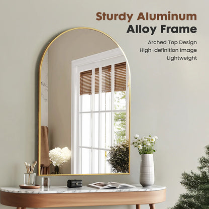 Modern Arched Metal Wall Mirror