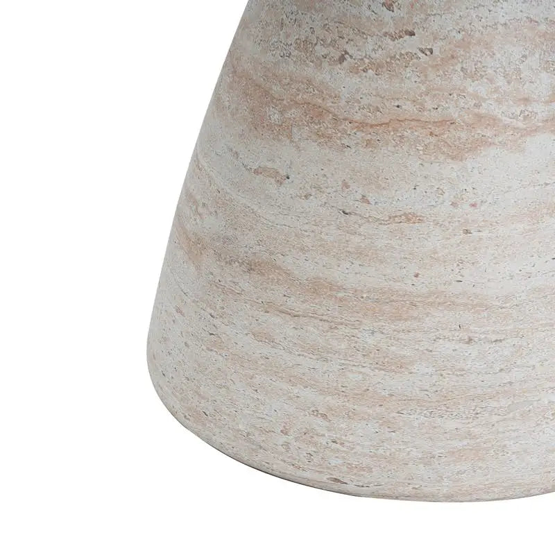Concrete Side Table with Travertine Finish and Sculptural Form