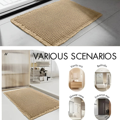 Waffle Weave Absorbent Non-Slip Bath Rug
