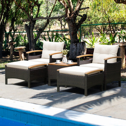 5-Piece Acacia Patio Conversation Set