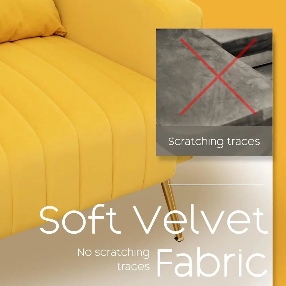 Velvet Wingback Accent Chair With Sculpted Comfort
