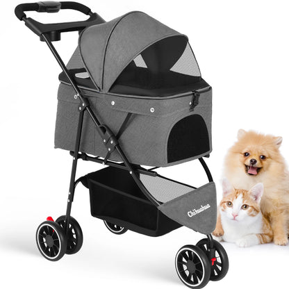 3 in 1 Pet Stroller with Foldable Travel Design