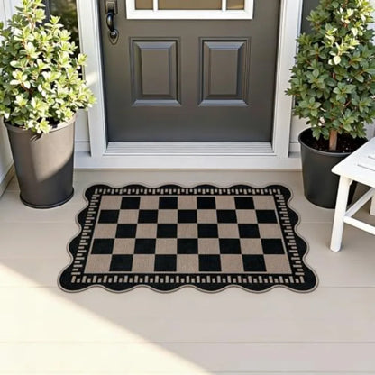 Checkered Washable Entryway Rug, 2' x 3'