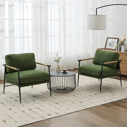 Modern Accent Arm Chair with Cushioned Comfort - Set of 2