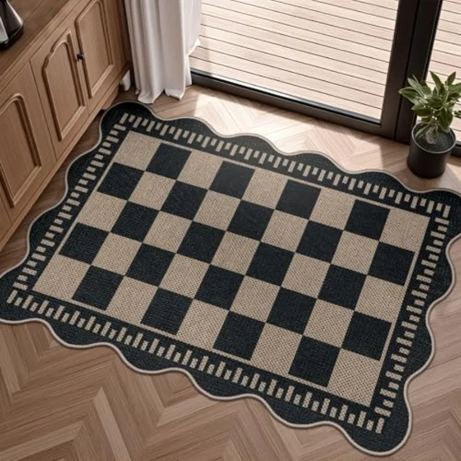 Checkered Washable Entryway Rug, 2' x 3'