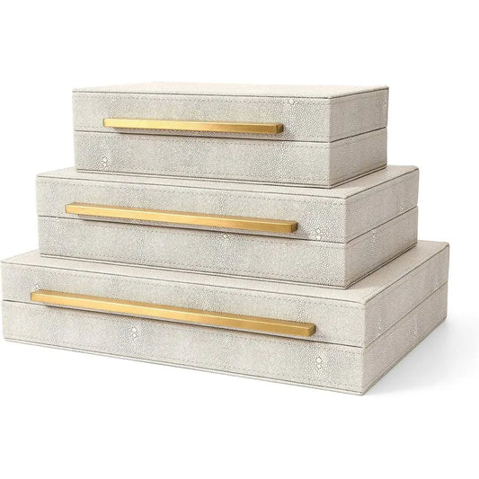 Decorative Storage Boxes With Gold Accent Handle