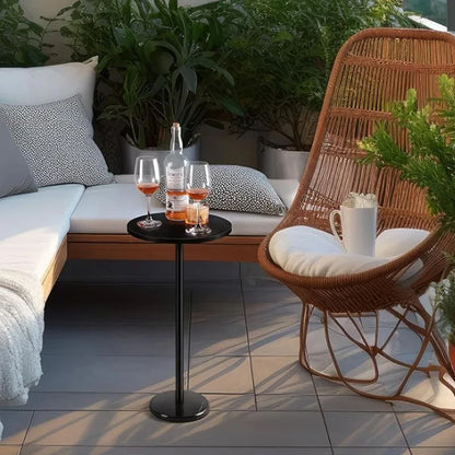 Modern Black Pedestal Drink Side Table