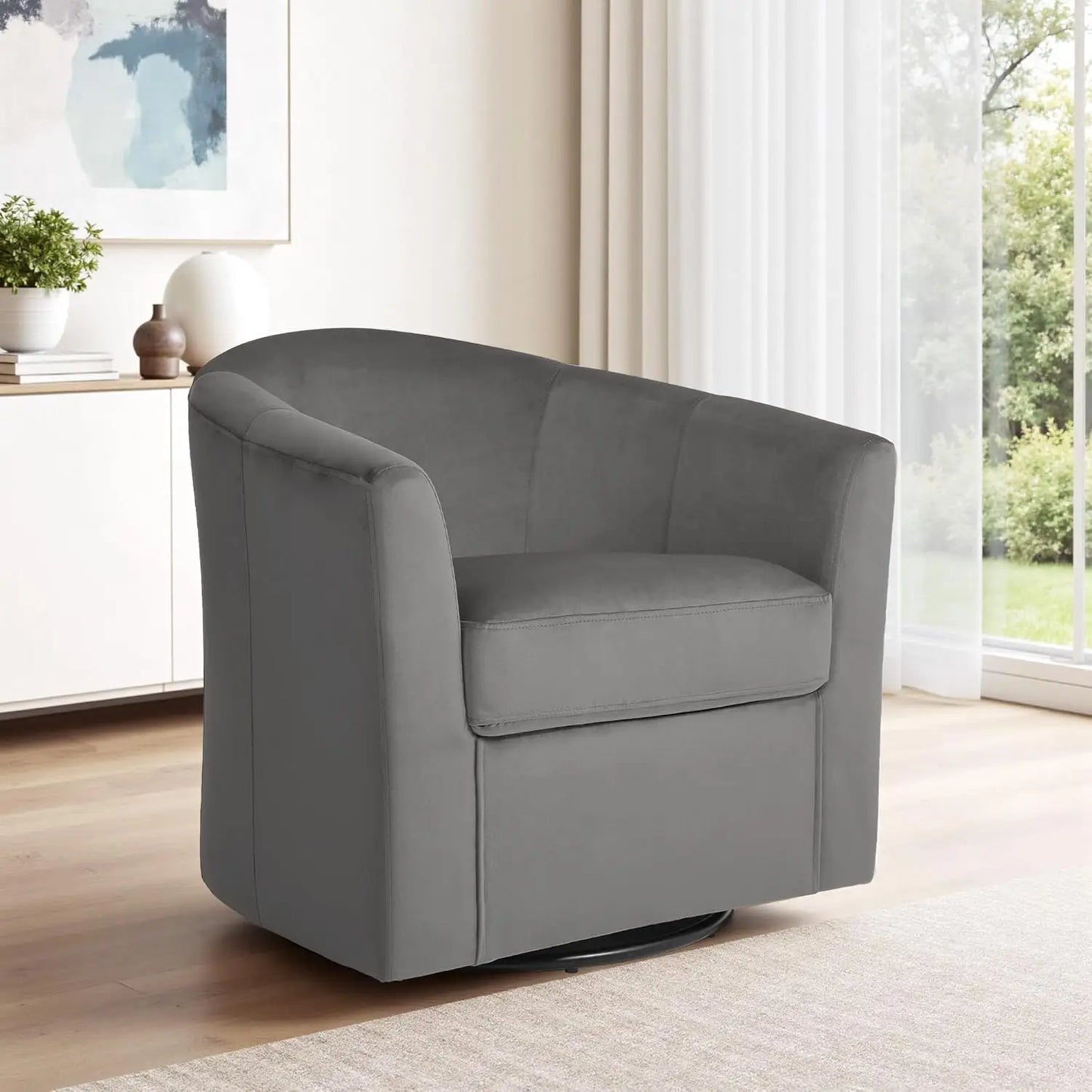 Swivel Barrel Accent Chair