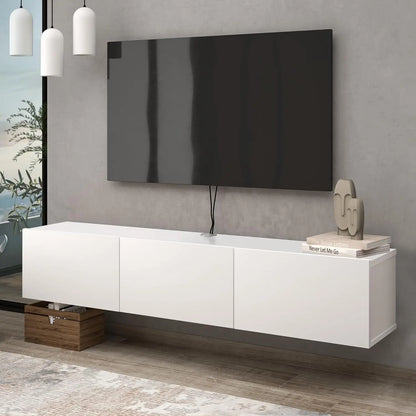 Floating TV Stand with Wall Mounted Storage
