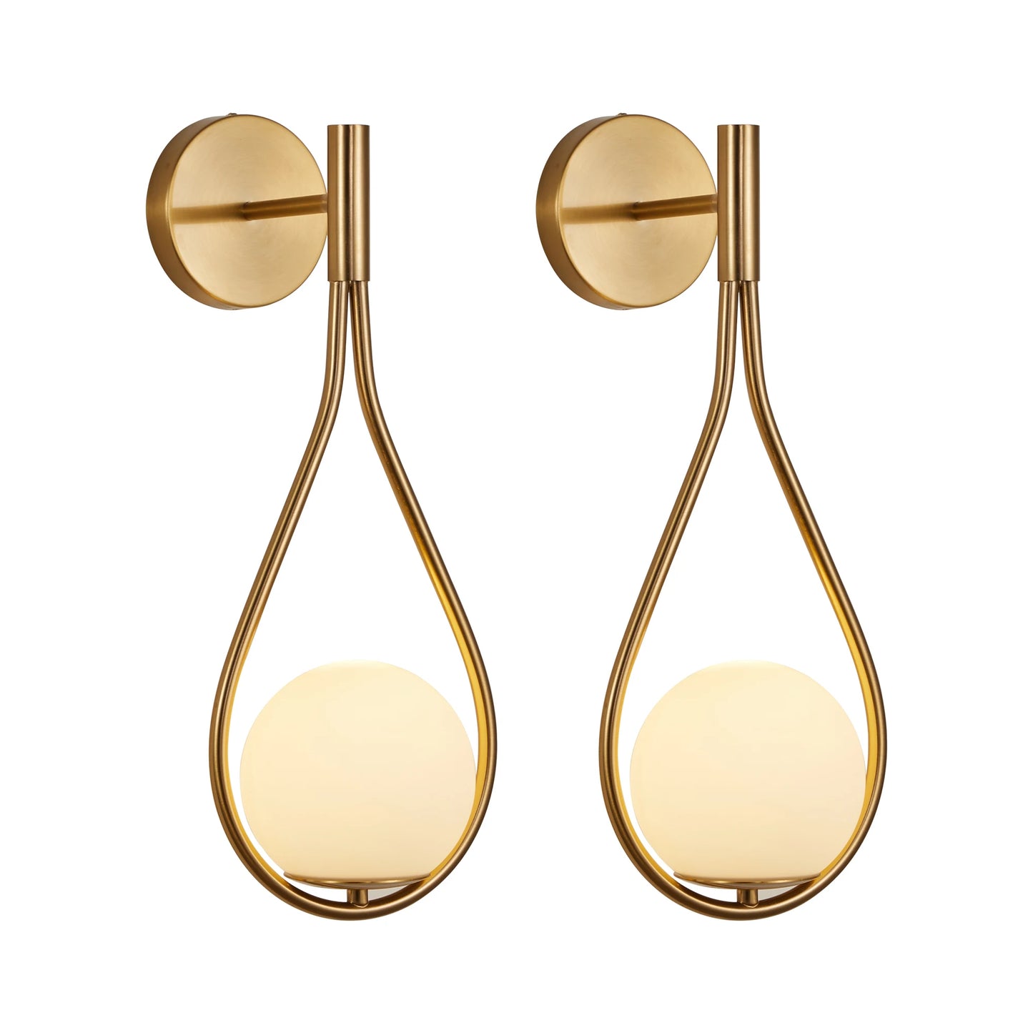 Set of 2 Mid-Century Modern Golden Wall Sconces