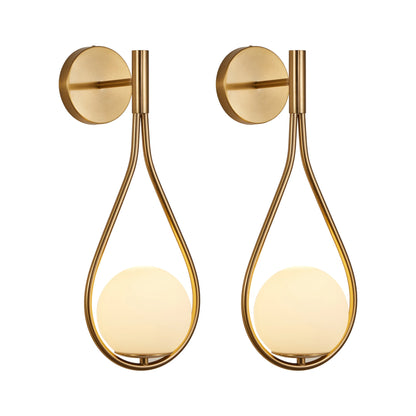 Set of 2 Mid-Century Modern Golden Wall Sconces