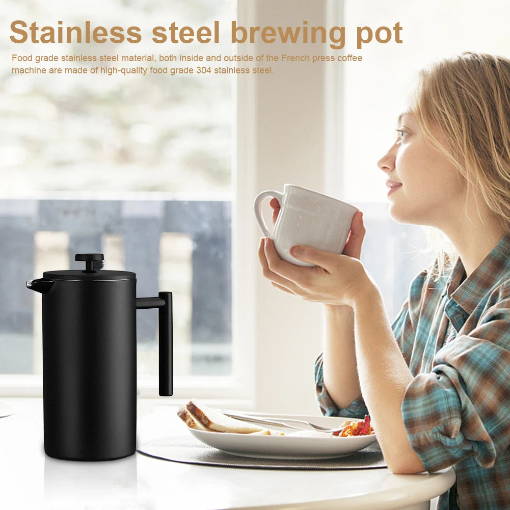 Stainless Steel French Press with Double Wall Insulation