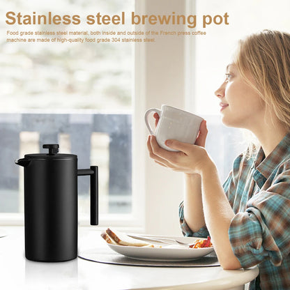 Stainless Steel French Press with Double Wall Insulation