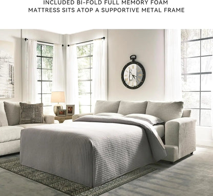 Chenille Queen Sofa Sleeper with Deep Seating and Pillows