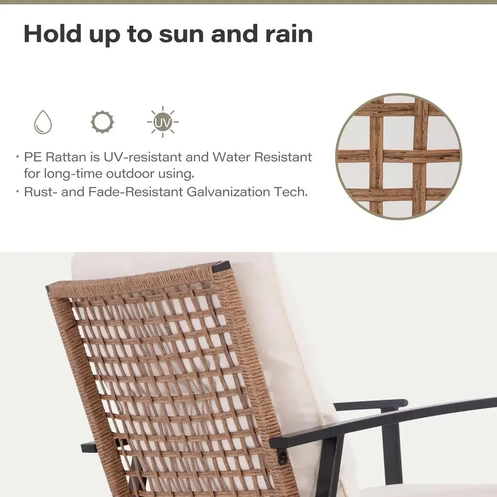 Swivel Rocking Patio Chair Set and Side Table
