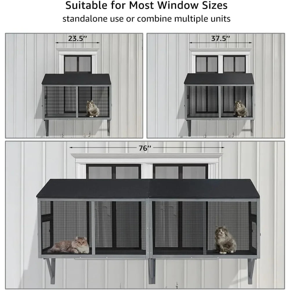 Window Cat Catio Enclosure for Safe Outdoor Viewing