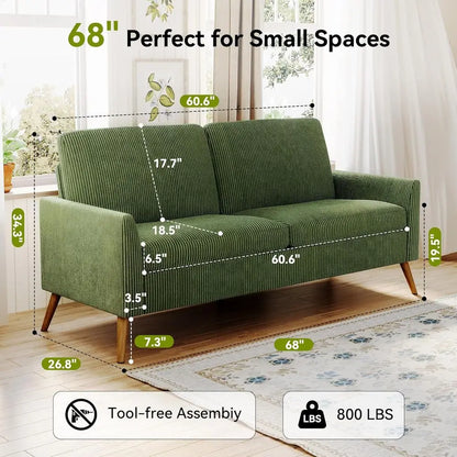 Modern Upholstered Corduroy Loveseat