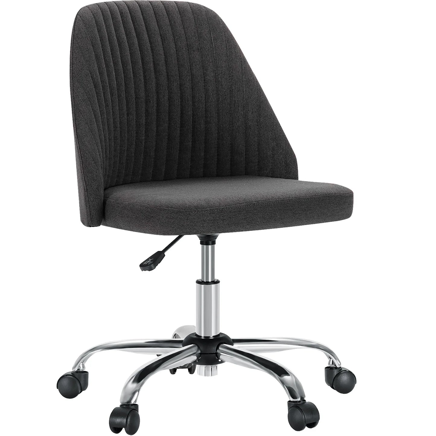 Armless Adjustable Swivel Fabric Desk Chair