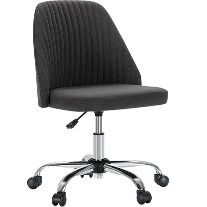 Armless Adjustable Swivel Fabric Desk Chair