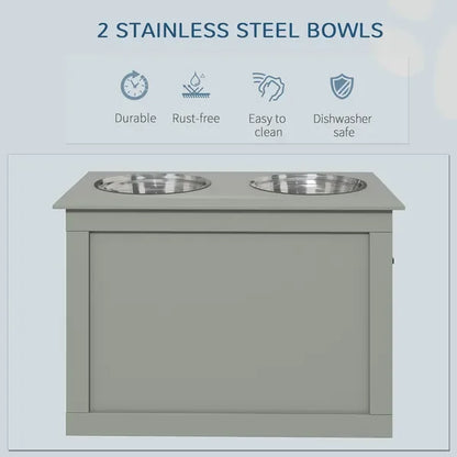 Elevated Dog Feeder with Hidden Storage Design