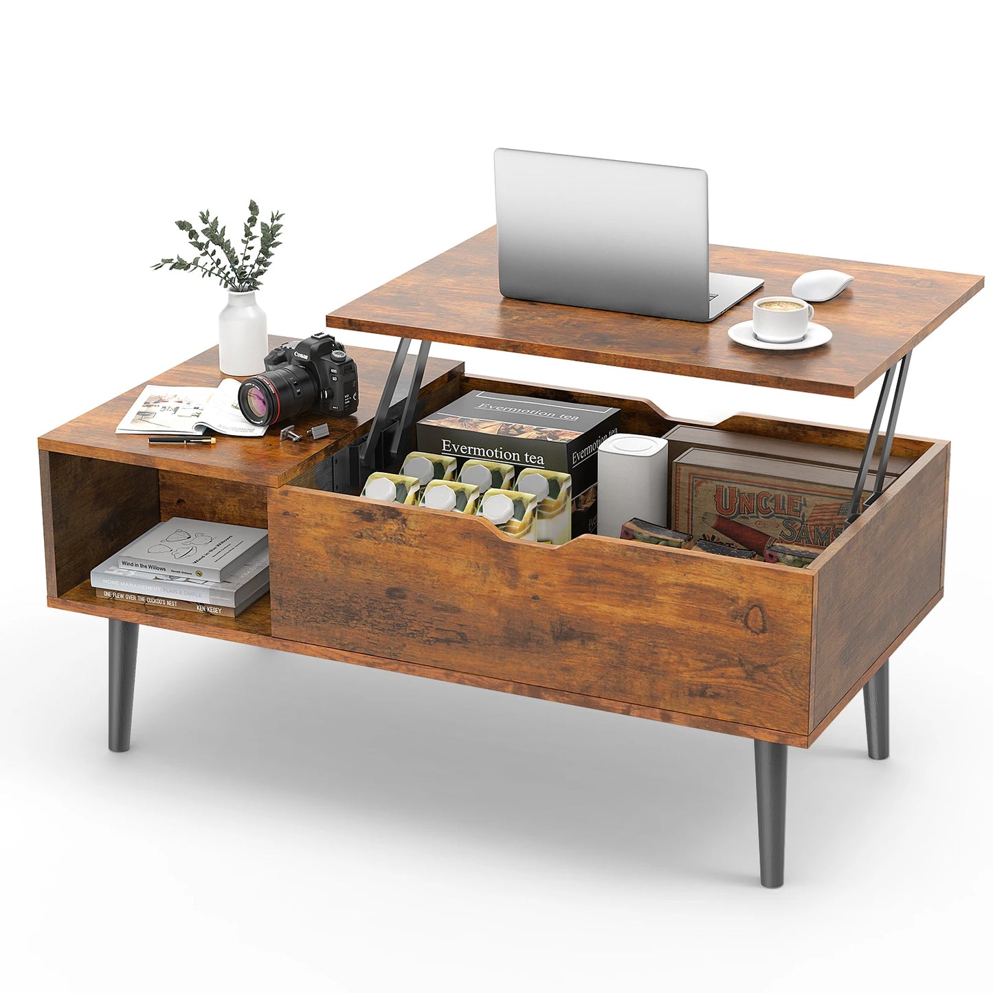 Modern Lift-Top Coffee Table with Storage